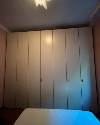 Armadio grande 7 ante 326 cm, bianco panna