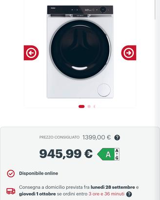 Haier lavatrice 11 kg Hw110-bd14397u1s Bianco
