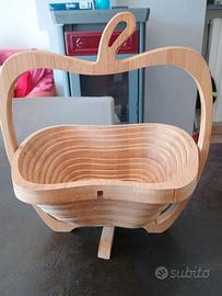 Portafrutta etnico in legno