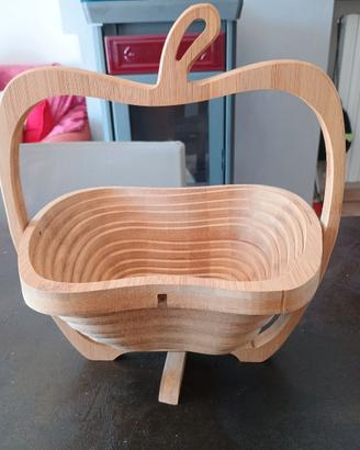 Portafrutta etnico in legno