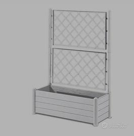 FIORIERA RETTANGOLARE CON SPALIERA 100X43X142h