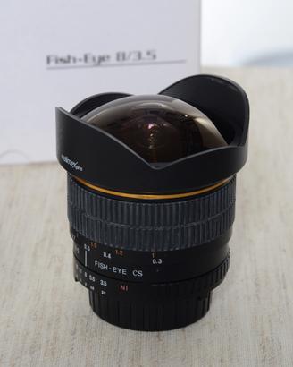 fish-eye 8mm Walimex pro per Nikon