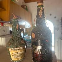 Coppia bottiglie di legno da collezione