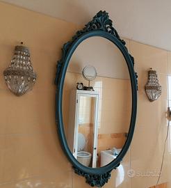 specchio shabby chic + lampade a muro