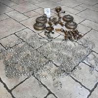 Lampadario vintage smontato incompleto per pezzi d