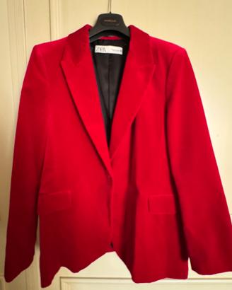 Blazer velluto rosso di Zara