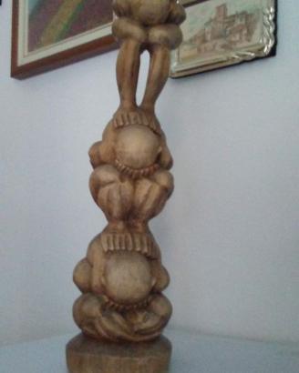 STATUA 3 UOMINI YOGI IN MEDITAZIONE