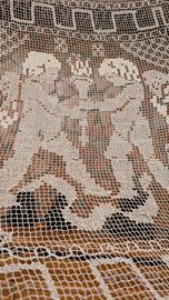 coperta filet angeli eseguita a mano antica uno