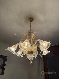 Lampadario in vetro artistico stile Murano