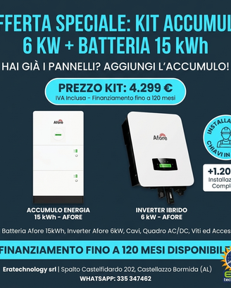 Inverter Ibrido 6 kW + Batteria 15 kWh — €4.299