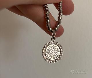 Braccialetto elastico a sfere e pendente