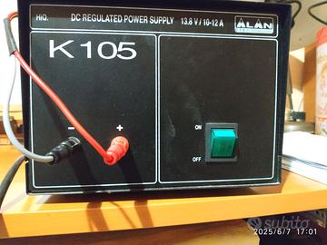 Alimentatore Alan, tipo K105. 10/12 A. - 13,8 V.