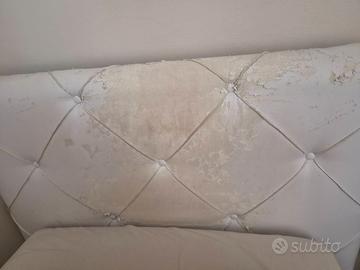 Letto in ecopelle con contenitore rete e materasso