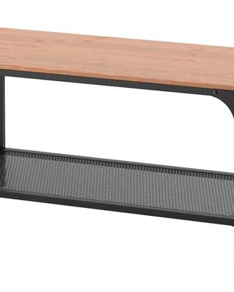 TAVOLINO NERO IKEA IN METALLO E LEGNO MASSICCIO