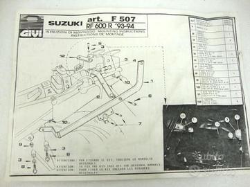 Suzuki rf 600 porta bauletto staffe GIVI