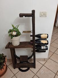 Portabottiglie legno rovere antico