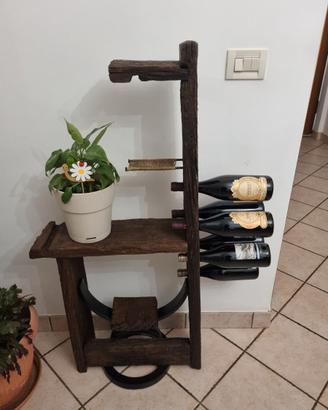 Portabottiglie legno rovere antico