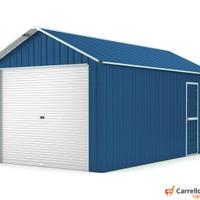 Prefabbricato box cantiere serranda 360x610 blu