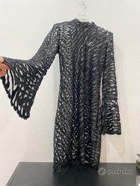 Vestito trasparente con fantasia tigrata