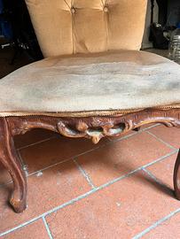 Poltrona tessuto e legno