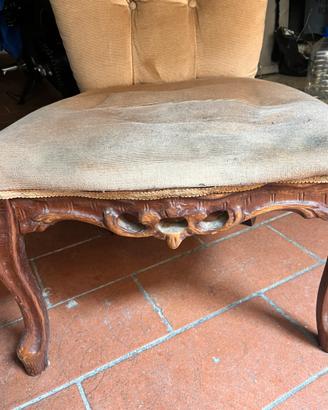 Poltrona tessuto e legno