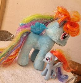 due my little pony,grande peluche, mini plastica 