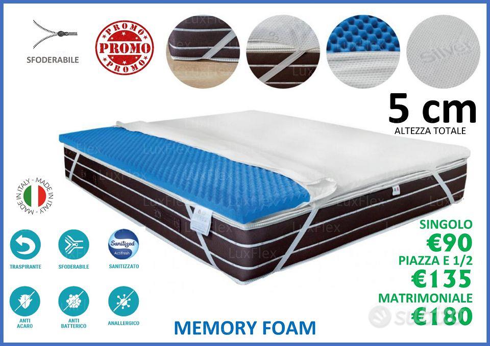 TOPPER MEMORY FOAM H 5 CM - SFODERABILE - Arredamento e Casalinghi In  vendita a Bari