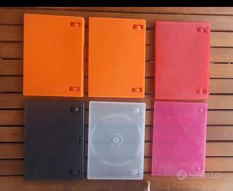 Lotto 6 custodie DVD colorate vuote