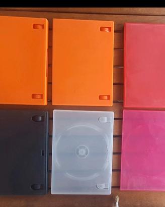 Lotto 6 custodie DVD colorate vuote