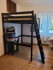 STORÅ Struttura per letto a soppalco, nero