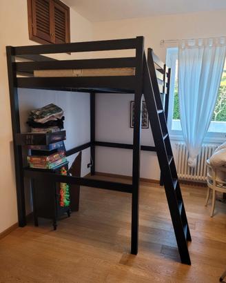 STORÅ Struttura per letto a soppalco, nero