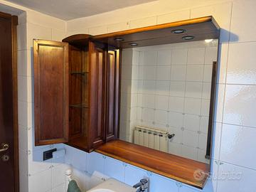 Mobile in legno Con Specchio Bagno