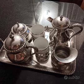 serivzio da te e caffe vintage in peltro d arte