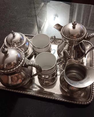 serivzio da te e caffe vintage in peltro d arte