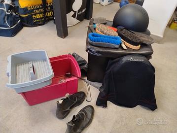 attrezzatura completa equitazione bambino 8-10anni