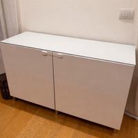 Madia IKEA bianco lucido con top vetro