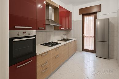Cucina moderna 3,60 m – laccato rosso – come nuova