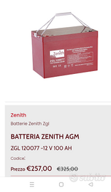 Batteria AGM 100 ah per camper