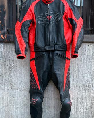 COMPLETO MOTO/ TUTA DIVISIBILE PELLE DAINESE TG 54