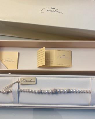 Bracciale perle e oro bianco