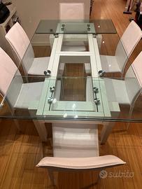 Tavolo allungabile Calligaris con ripiano in vetro