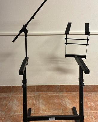 stand pianoforte con porta laptop e asta microfono