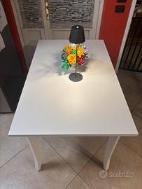 Tavolo da pranzo allungabile 130x80 legno bianco
