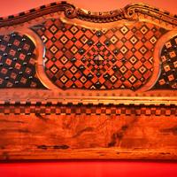 letto matrimoniale stile tardo medioevo 