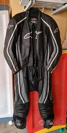 Tuta in pelle + stivali Alpinestars completi moto