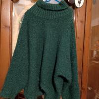 maxi maglione verde tg. unica