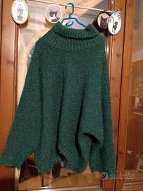 maxi maglione verde tg. unica