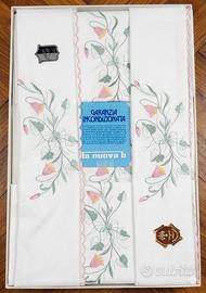 Lenzuola Matrimoniali Vintage Anni 80 Misto Lino -