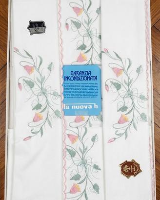 Lenzuola Matrimoniali Vintage Anni 80 Misto Lino -