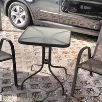 tavolo da esterno in ferro + 2 sedie 